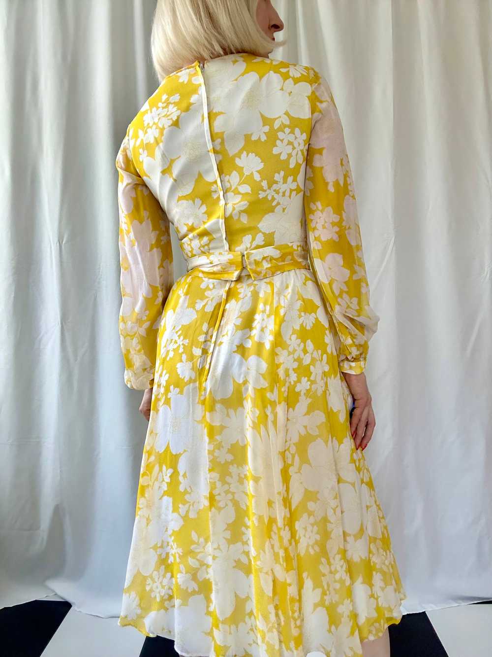 Vintage 1970s Posh by Jay Anderson Yellow Floral … - image 3