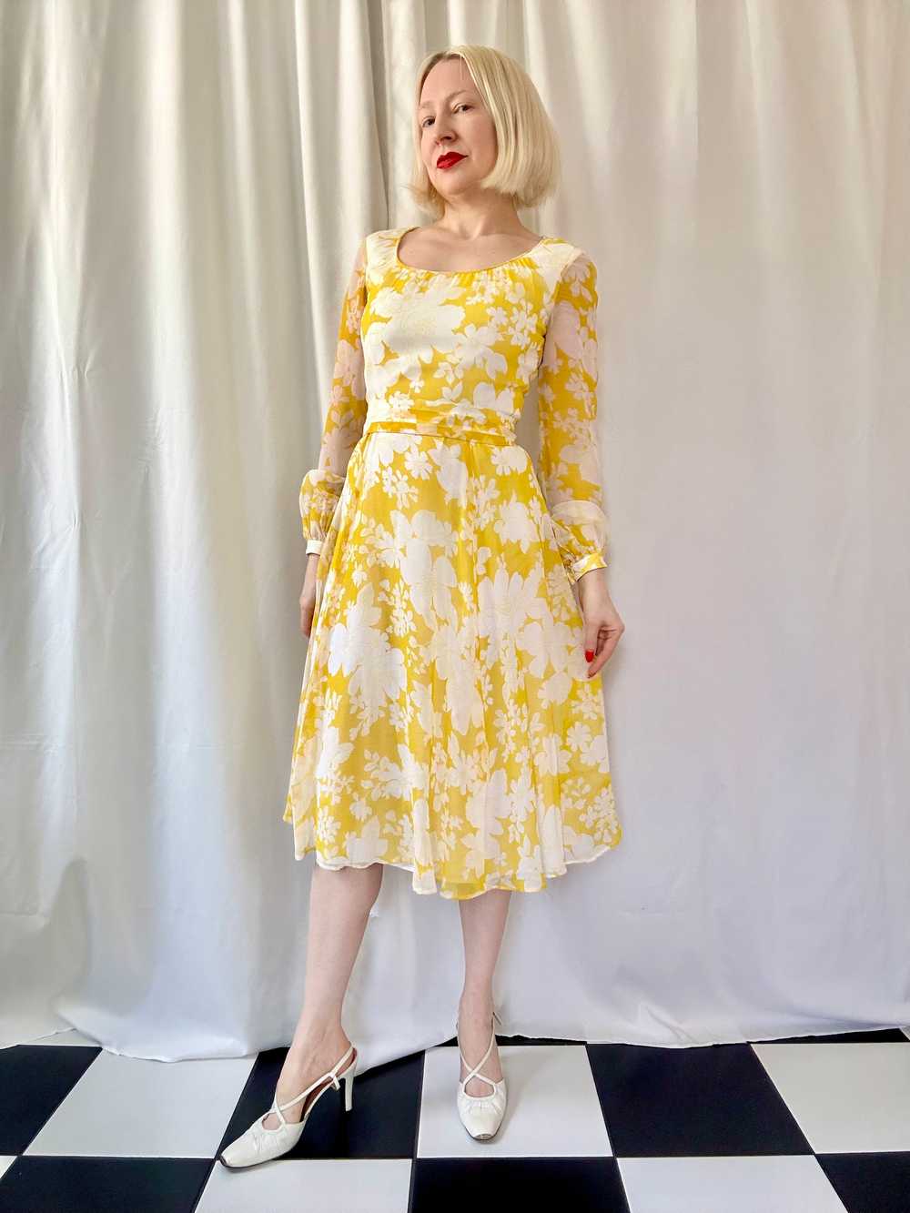 Vintage 1970s Posh by Jay Anderson Yellow Floral … - image 4