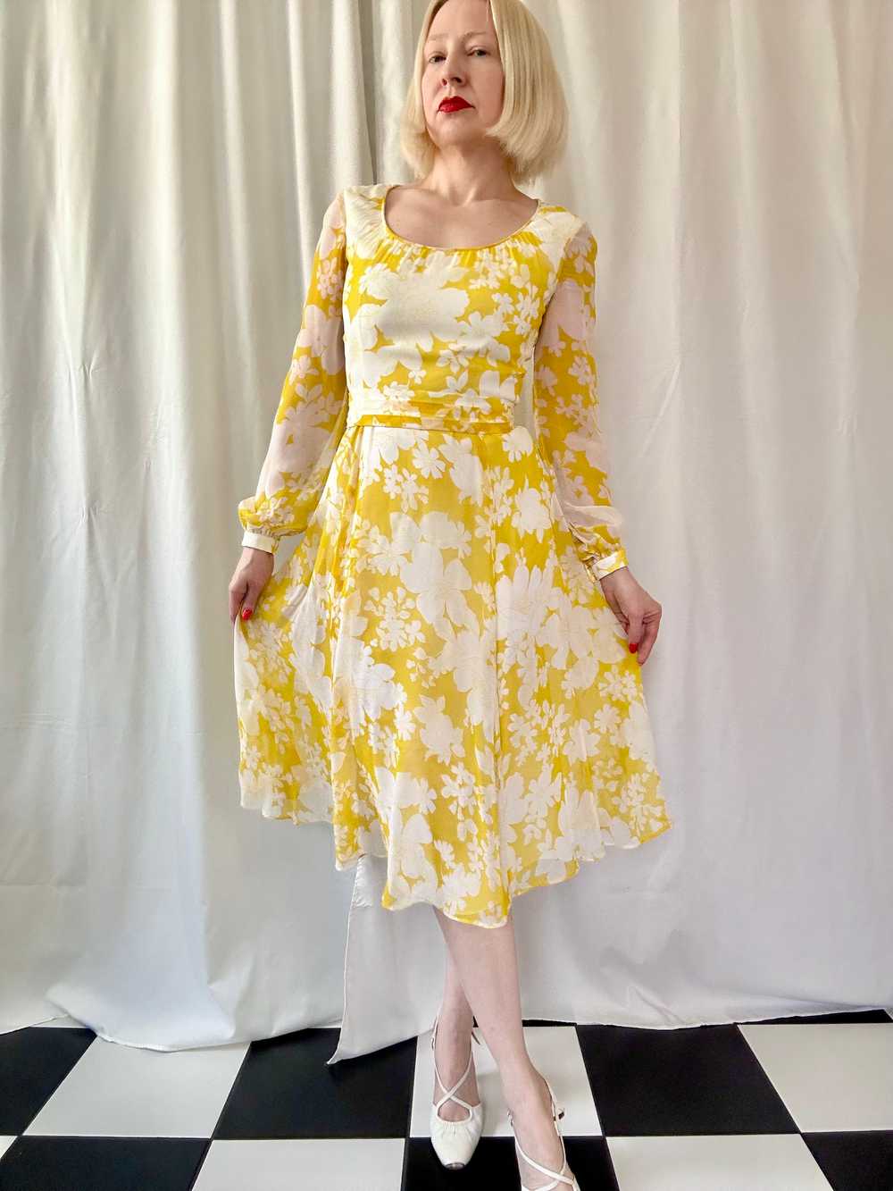 Vintage 1970s Posh by Jay Anderson Yellow Floral … - image 5
