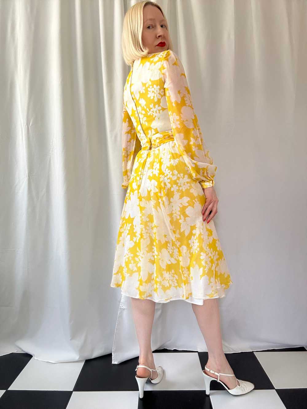 Vintage 1970s Posh by Jay Anderson Yellow Floral … - image 6