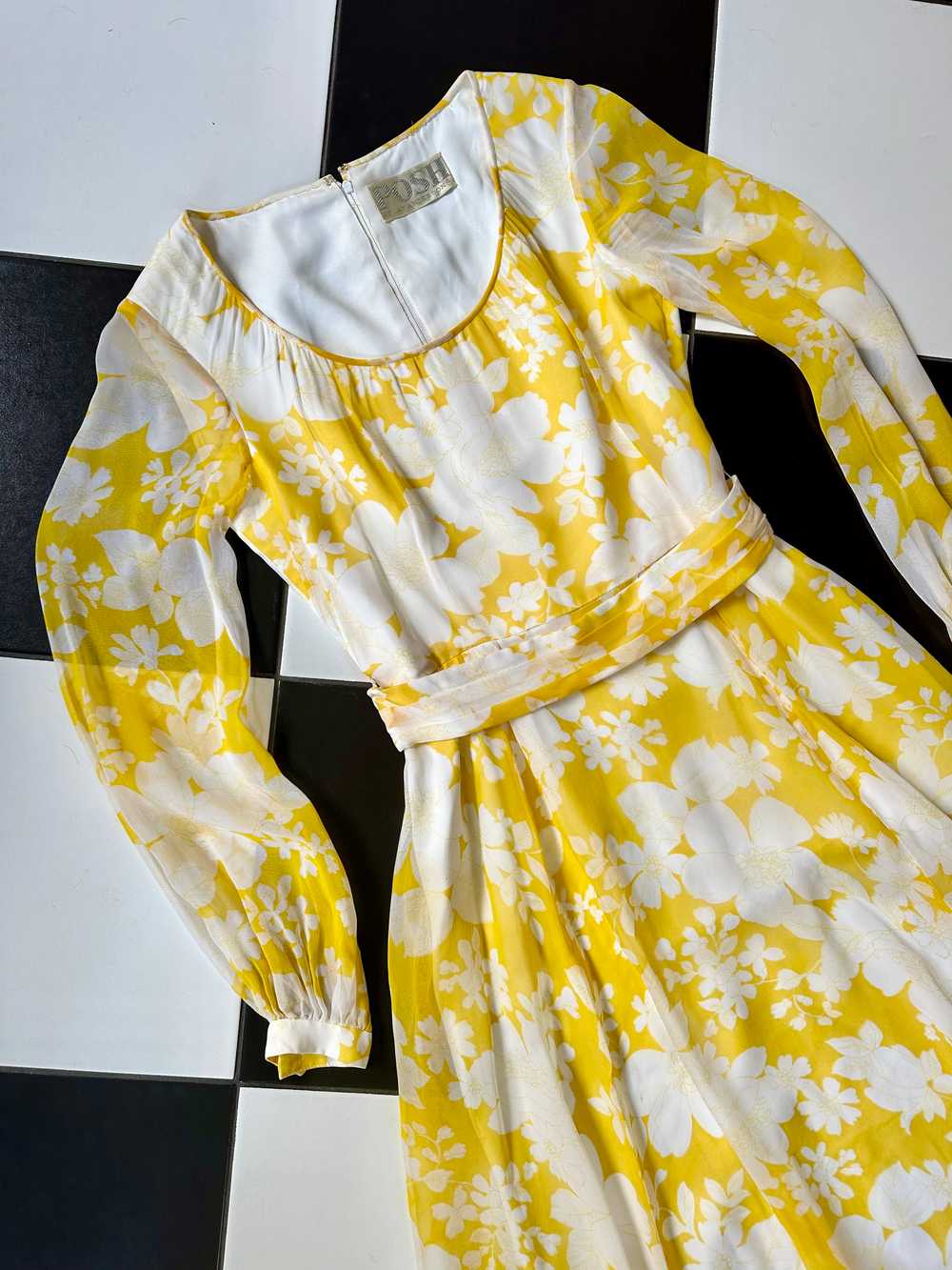 Vintage 1970s Posh by Jay Anderson Yellow Floral … - image 8