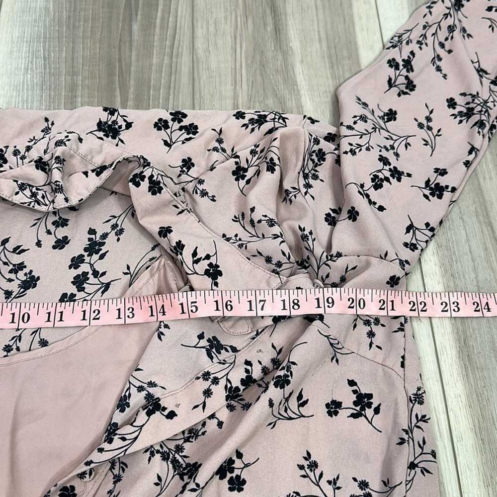 Nanette Lepore muted pink floral modest dress siz… - image 9
