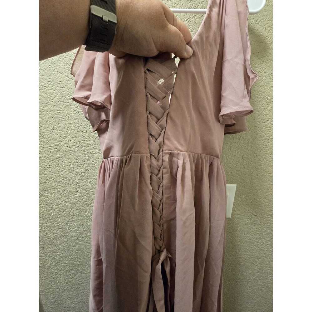 Lavetir Lace Up Vneck Floor Length Dress Dusty Ro… - image 8
