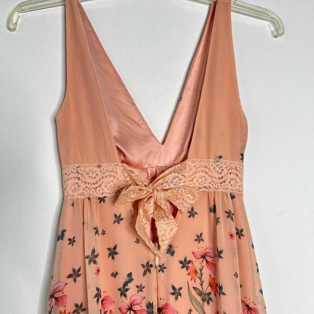 Bebe Dress Womens 2 Peach Floral Maxi Cottagecore… - image 6