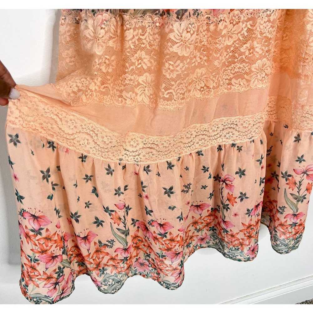 Bebe Dress Womens 2 Peach Floral Maxi Cottagecore… - image 8