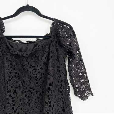 Audrey 3+1 Black Off-the-Shoulder Crochet Dress