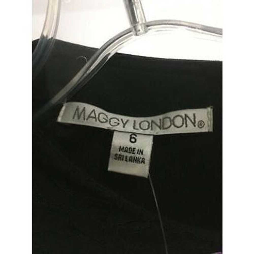 Maggy London 6 Black Dress Lace A-Line Y2K Does 5… - image 4