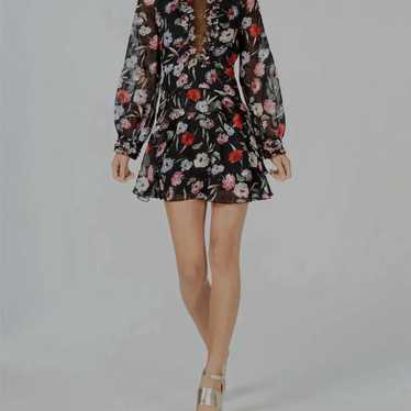 Foxiedox Alva Floral Embellished Mini A-Line Dress
