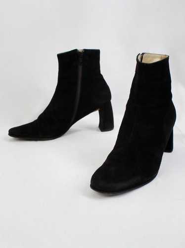 Ann Demeulemeester black suede ankle boots with b… - image 1