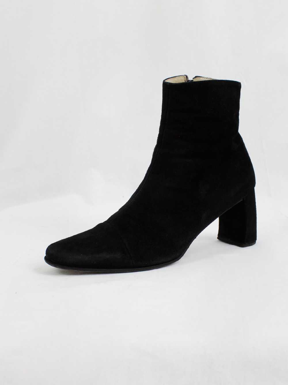 Ann Demeulemeester black suede ankle boots with b… - image 3