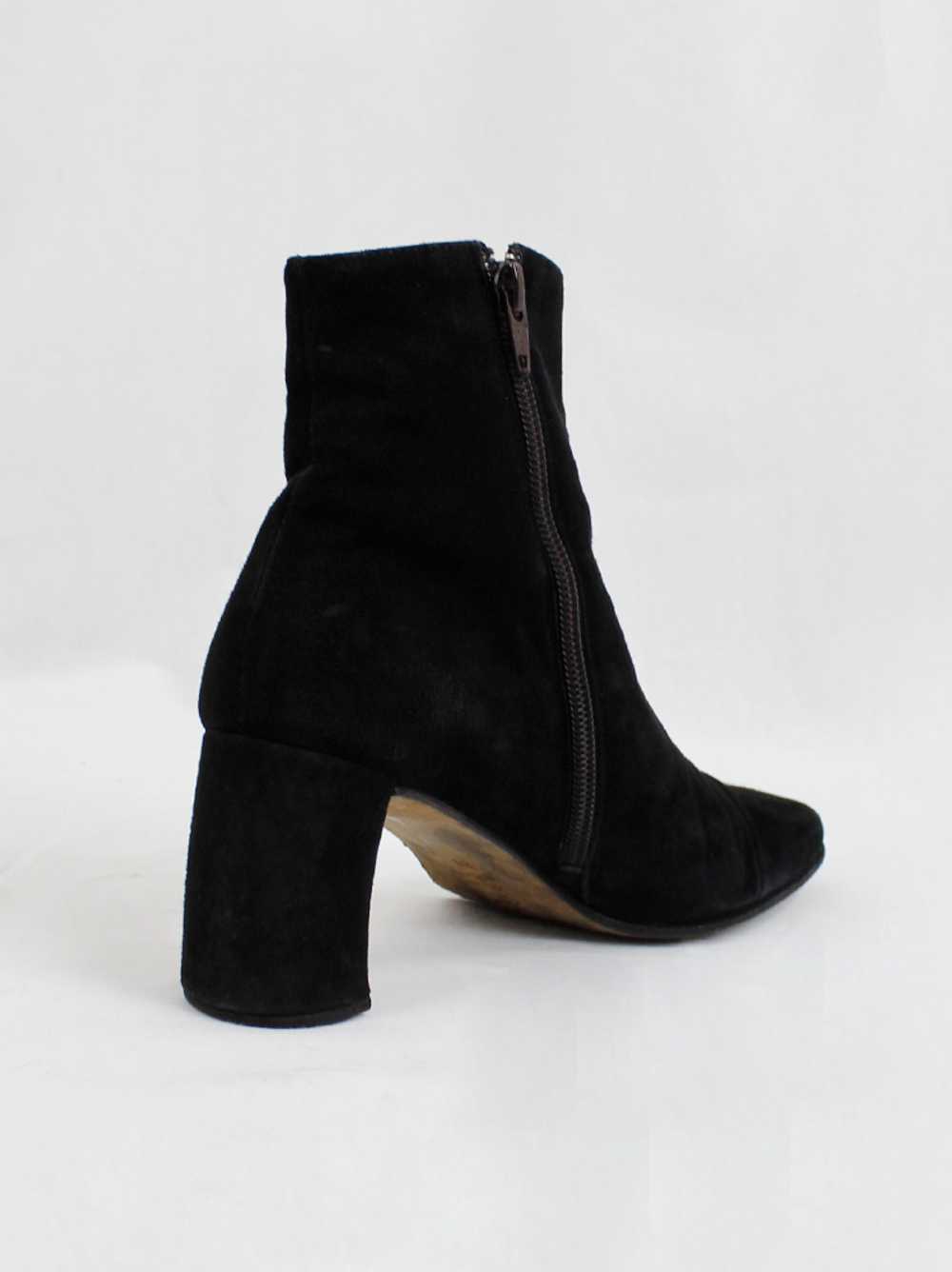 Ann Demeulemeester black suede ankle boots with b… - image 4