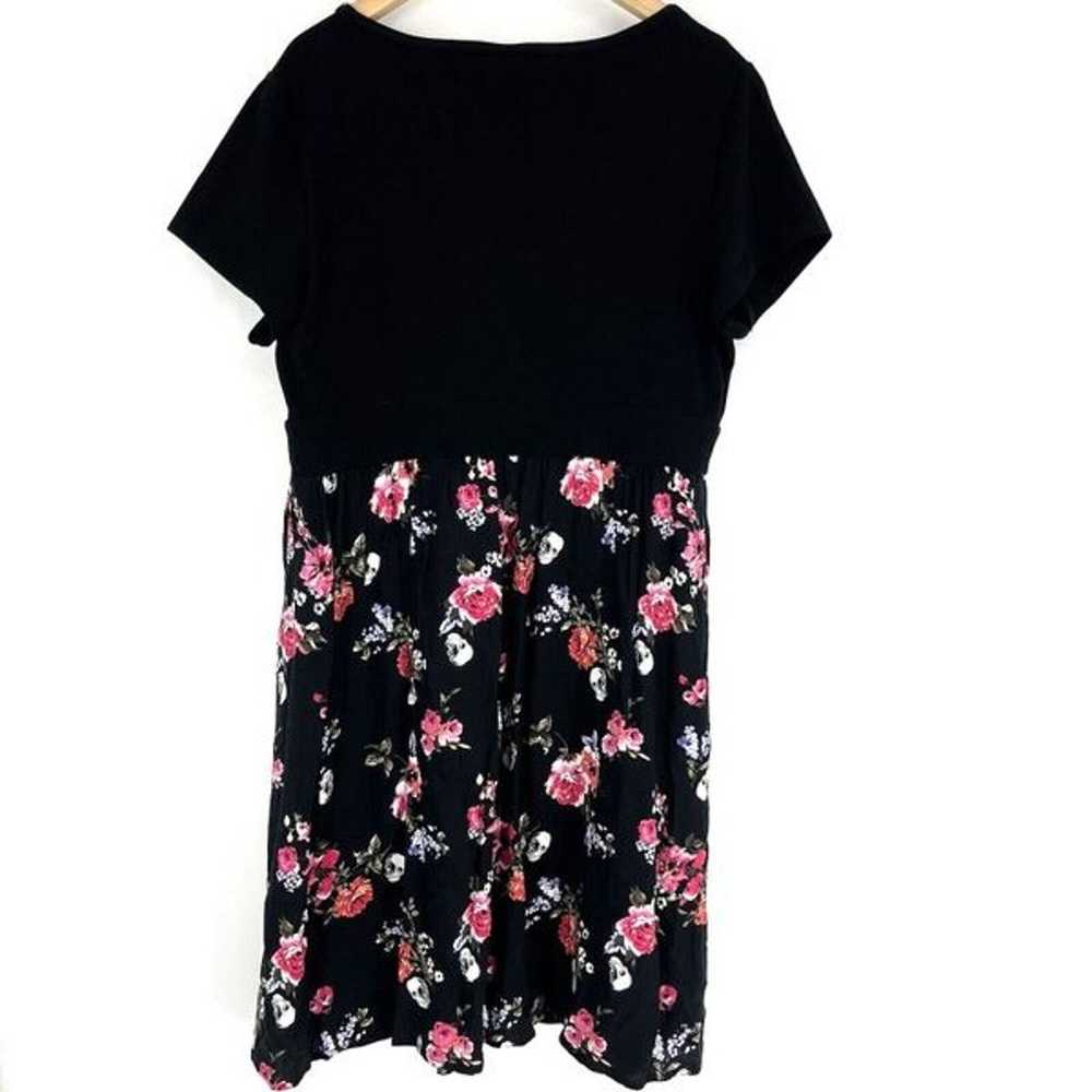 Torrid Dress Size 2 Womens Black Pink Floral Skul… - image 5