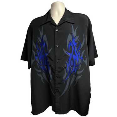 Dragonfly XL ブラック シャツ ファイヤー　フレイムス　バイカー Dragonfly XL ブラック シャツ ファイヤー フレイムス バイカー