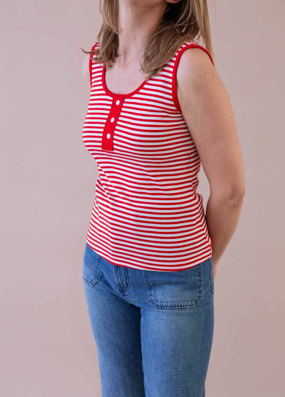 Red and White Striped Tank - image 2