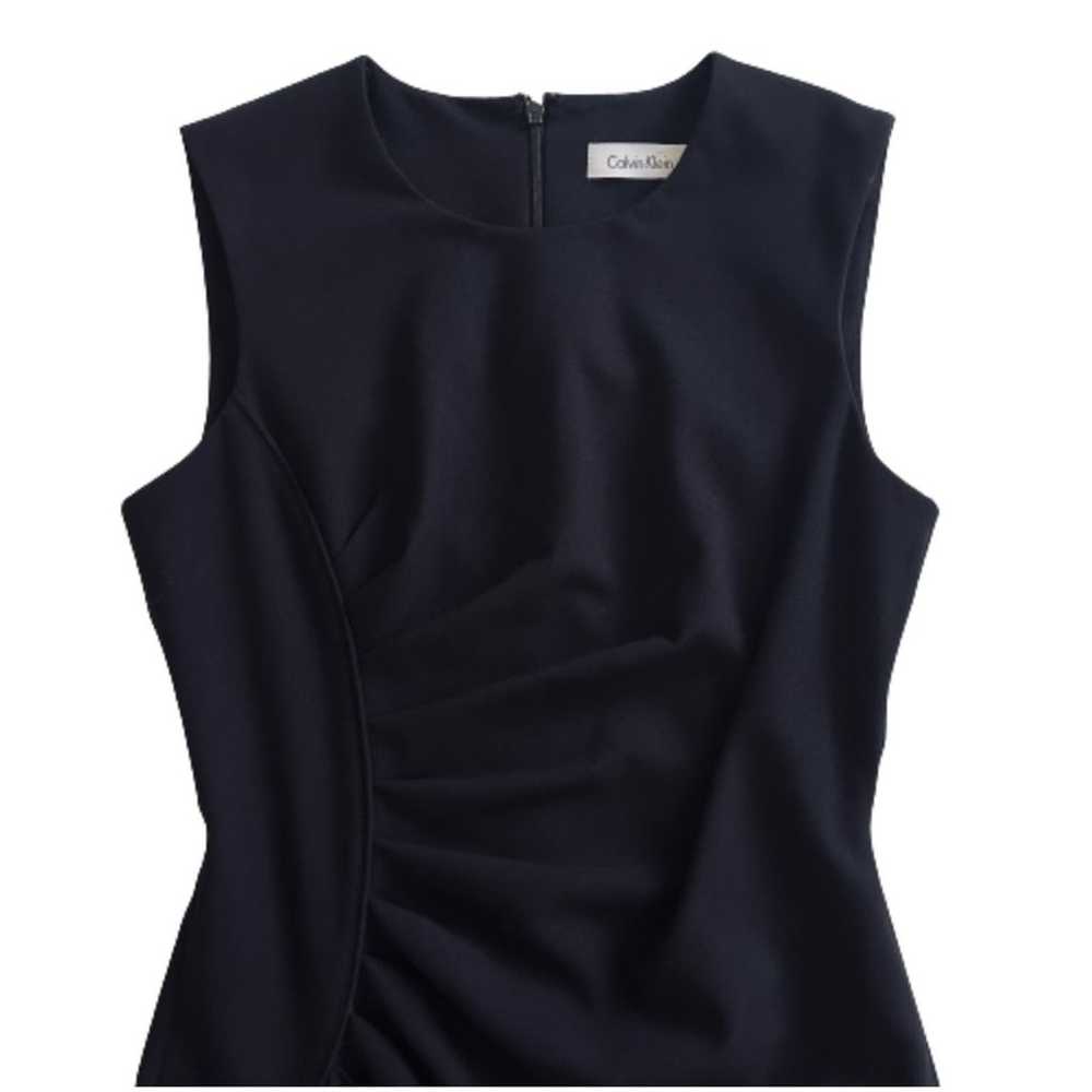 Calvin Klein Dress Black Starburst Ruched Side Sl… - image 8