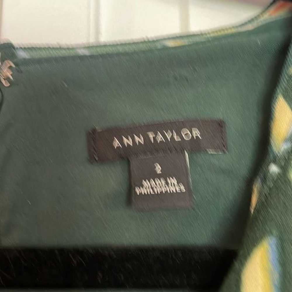Ann Taylor Reed Garden green bell sleeve dress 2 - image 3