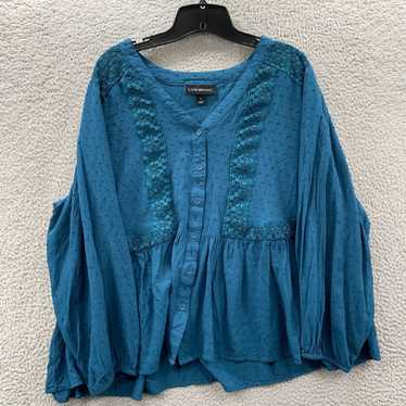Vintage LANE BRYANT Shirt Womens Size 16 Button U… - image 1