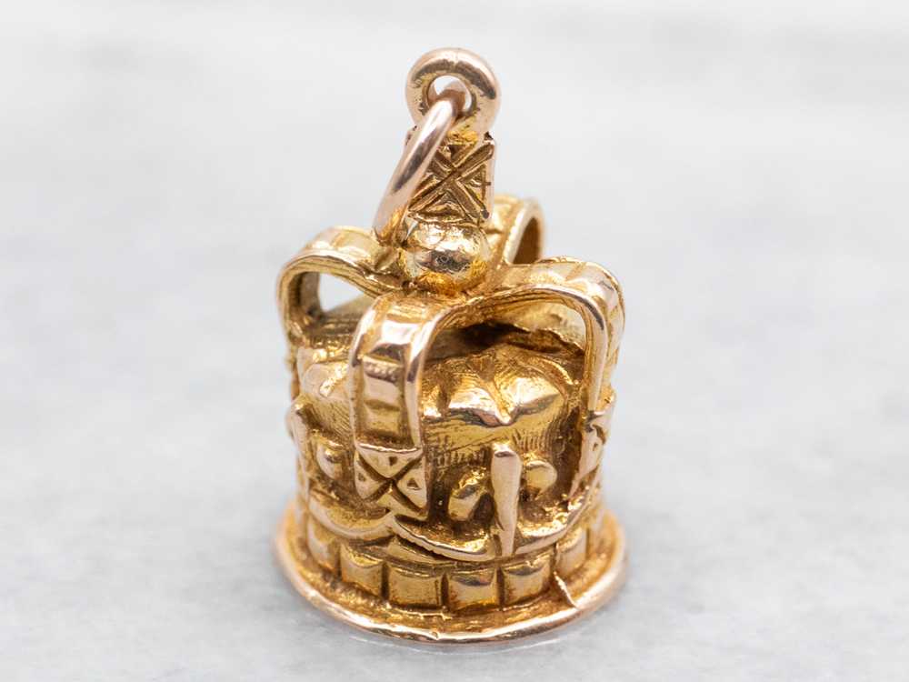 Yellow Gold Crown Charm - image 1