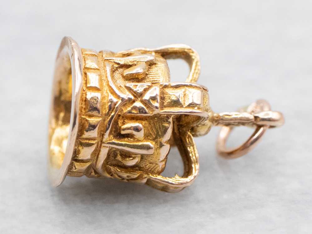 Yellow Gold Crown Charm - image 2