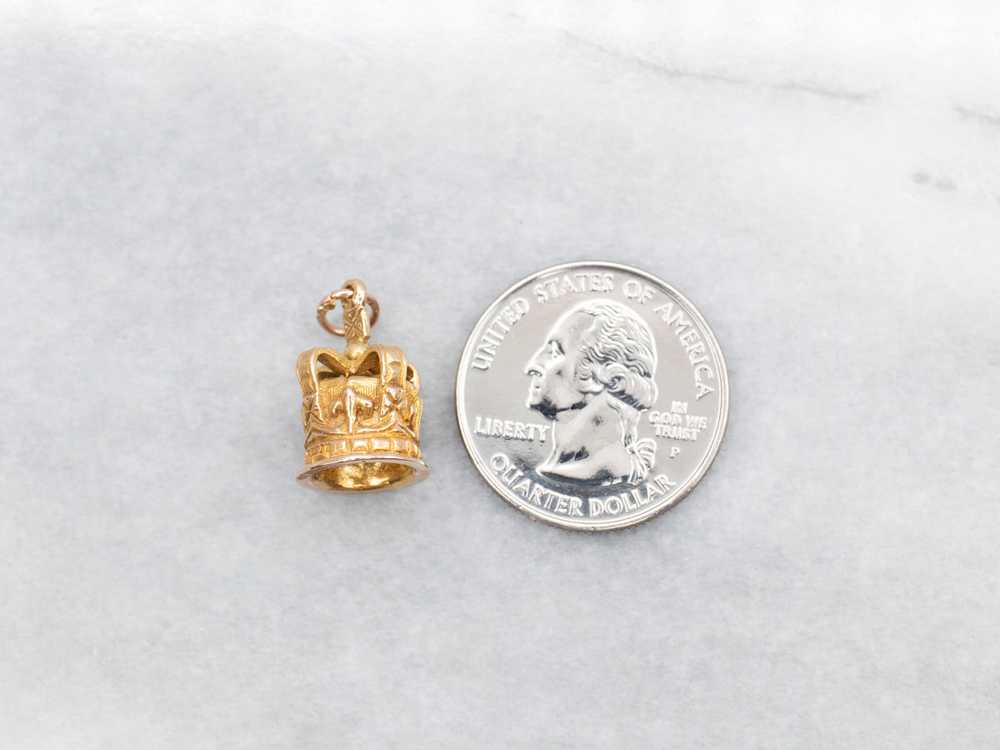 Yellow Gold Crown Charm - image 3