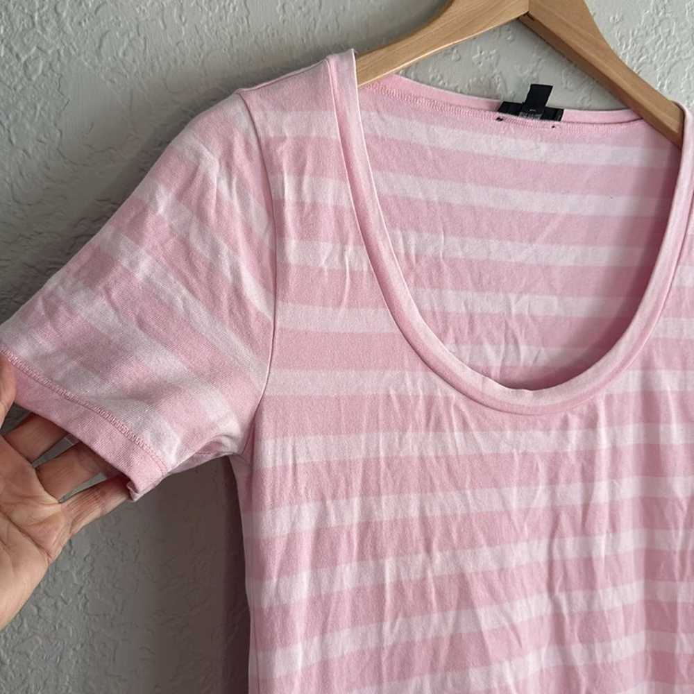 J Crew Midi T-shirt Dress Ballerina Pink Stripe S… - image 5