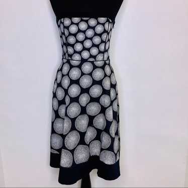 WHBM black white circle strapless dress size 4 - image 1