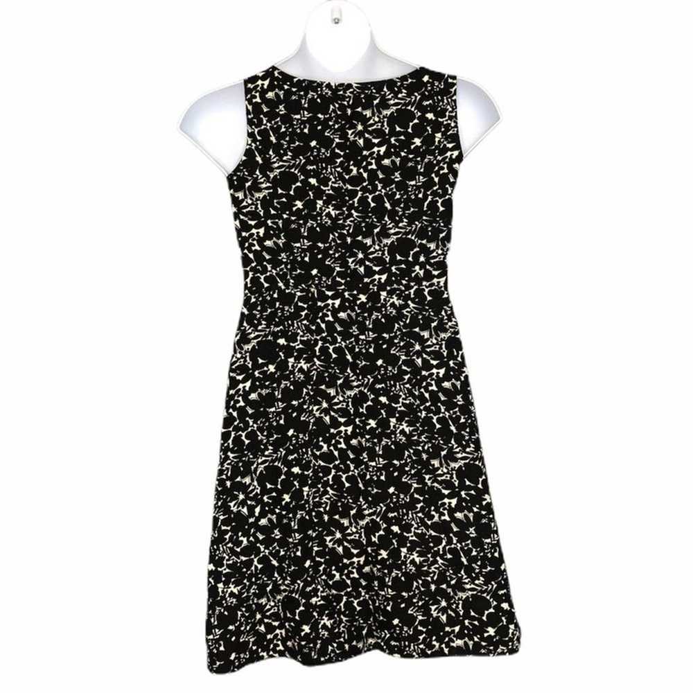 Ann Taylor 100% Silk Black and Cream Floral Fit &… - image 2