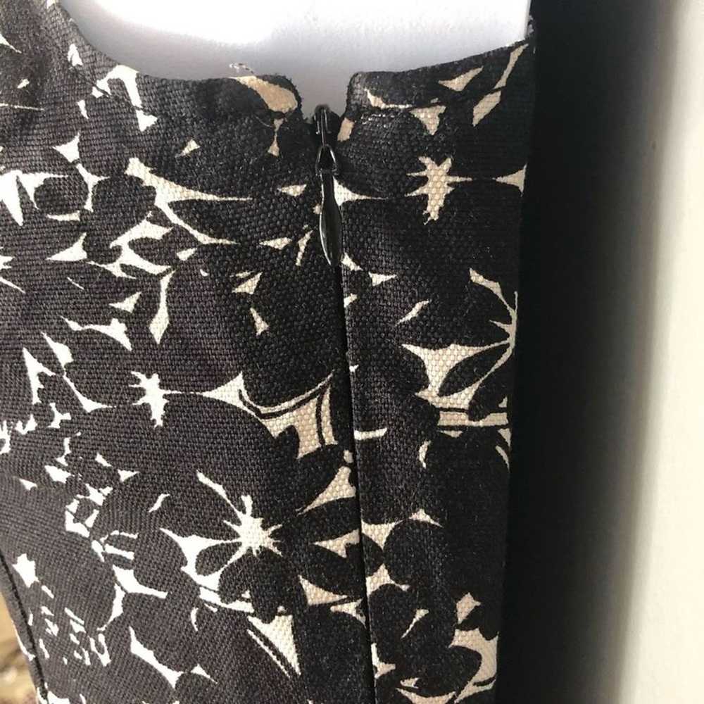 Ann Taylor 100% Silk Black and Cream Floral Fit &… - image 5