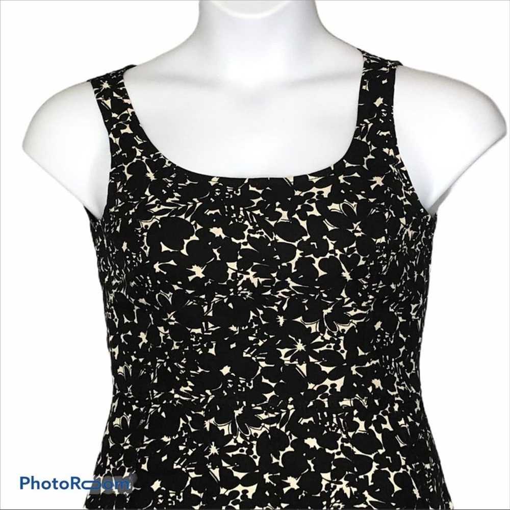 Ann Taylor 100% Silk Black and Cream Floral Fit &… - image 7