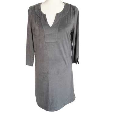 Gretchen Scott Womens Dress Small Grey Faux Suede… - image 1