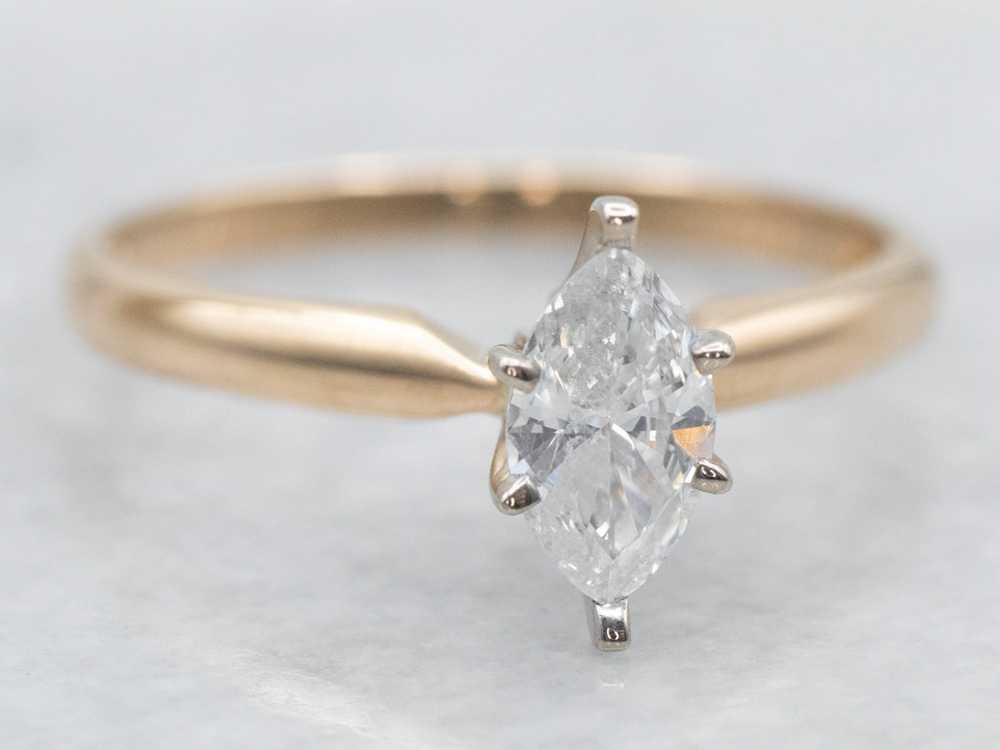 Marquise Cut Diamond Solitaire Engagement Ring - image 2