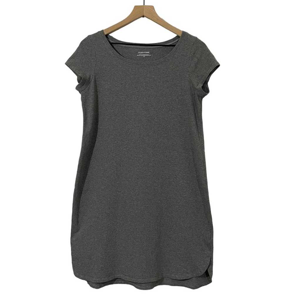 Eileen Fisher Organic Cotton T-Shirt Dress - Gray… - image 1