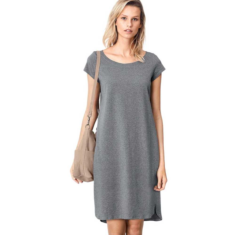 Eileen Fisher Organic Cotton T-Shirt Dress - Gray… - image 6