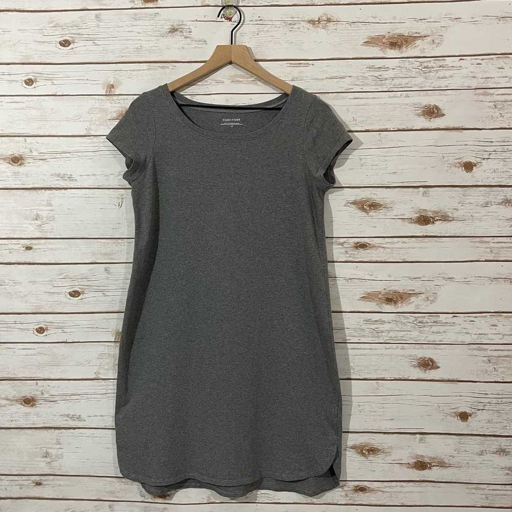 Eileen Fisher Organic Cotton T-Shirt Dress - Gray… - image 9