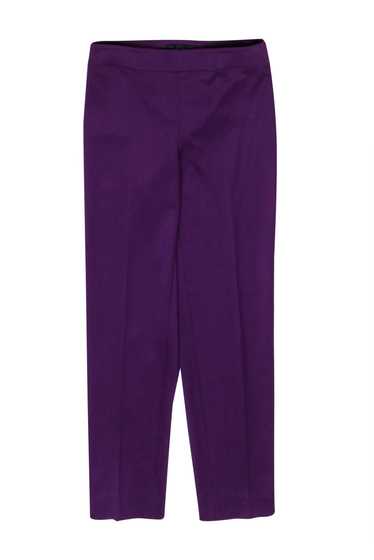 St. John - Eggplant Purple Tapered Leg Pleated Tr… - image 1