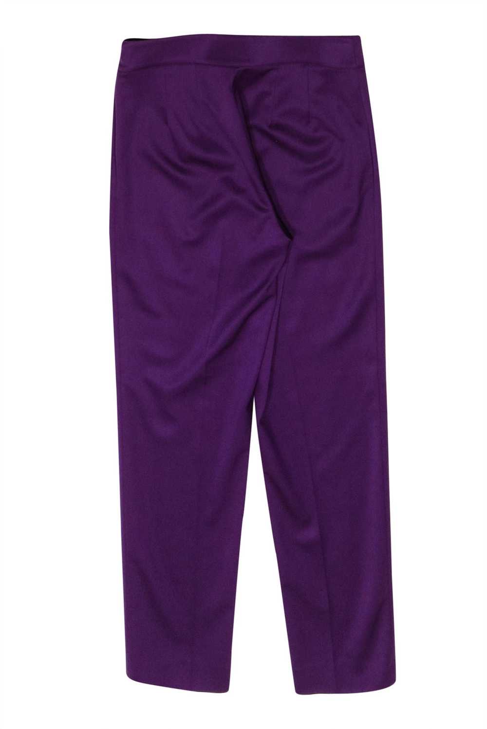 St. John - Eggplant Purple Tapered Leg Pleated Tr… - image 2