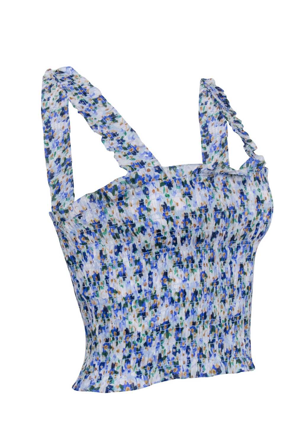 Veronica Beard - Blue Multicolor Printed Smocked … - image 2