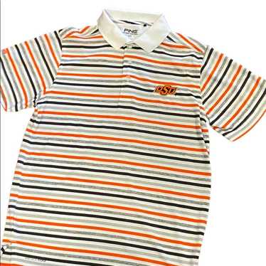 Ping Ping Golf Shirt with OSU Small White orange a