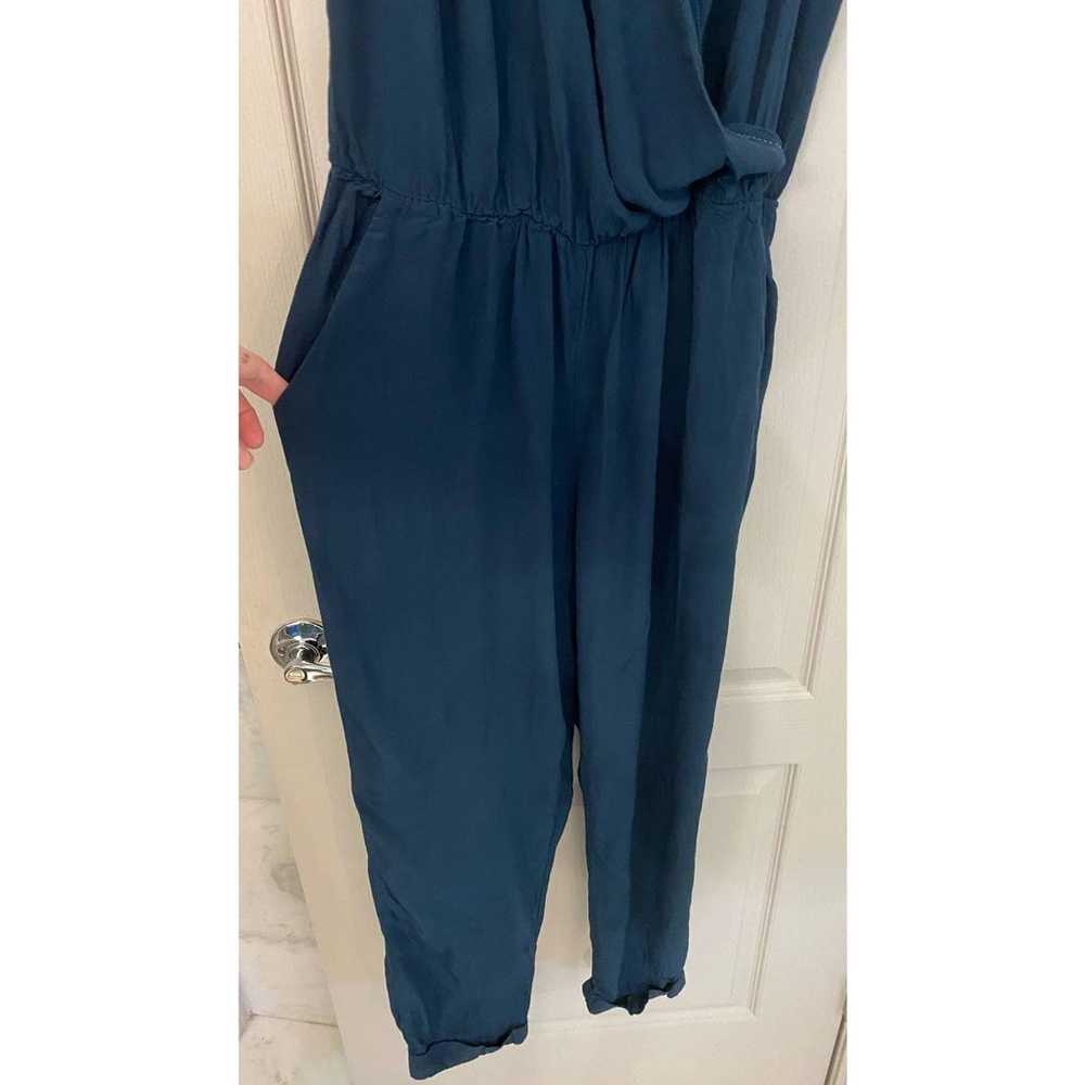 Zara Basic Beaded Surplice Neckline Jumpsuit Navy… - image 6