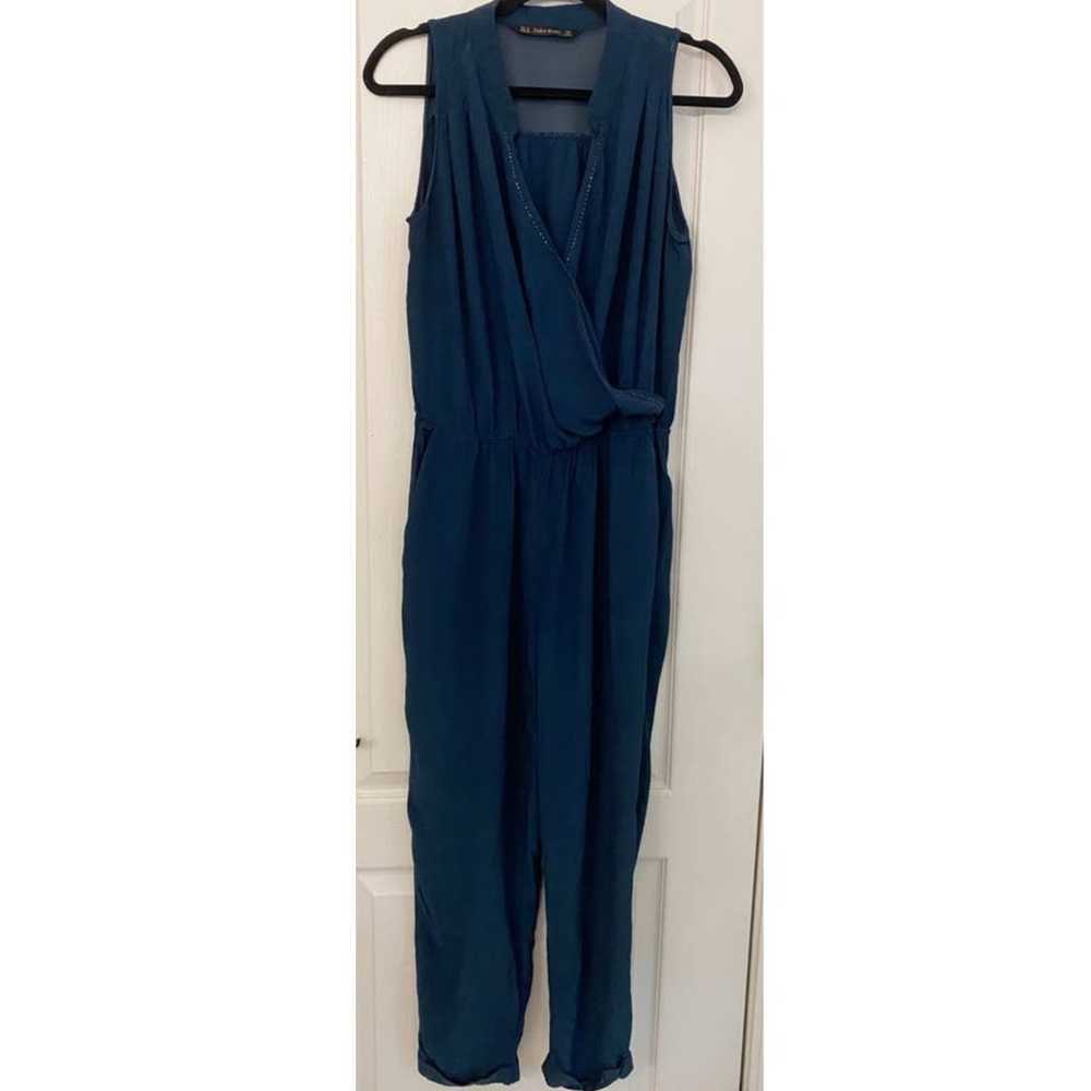 Zara Basic Beaded Surplice Neckline Jumpsuit Navy… - image 9
