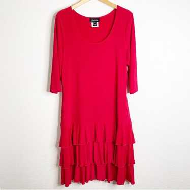 Nueva Vintage Red Ruffle Dress Y2K Size 14 - image 1