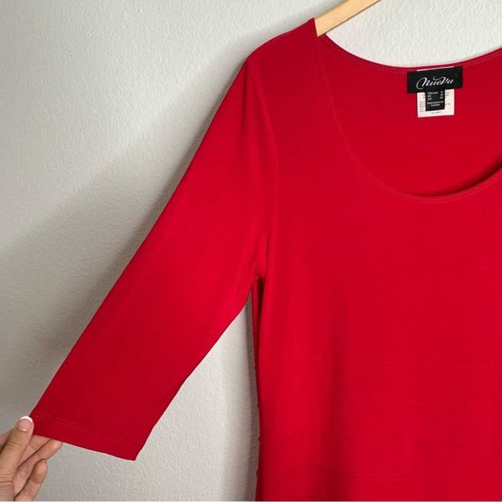 Nueva Vintage Red Ruffle Dress Y2K Size 14 - image 3