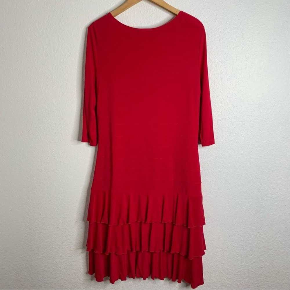 Nueva Vintage Red Ruffle Dress Y2K Size 14 - image 6