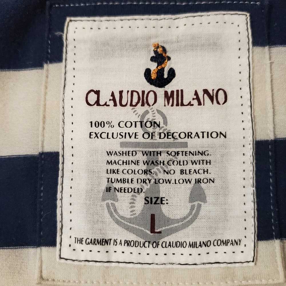 Claudio Milano Nautical Stripe Short Sleeve Cotto… - image 6