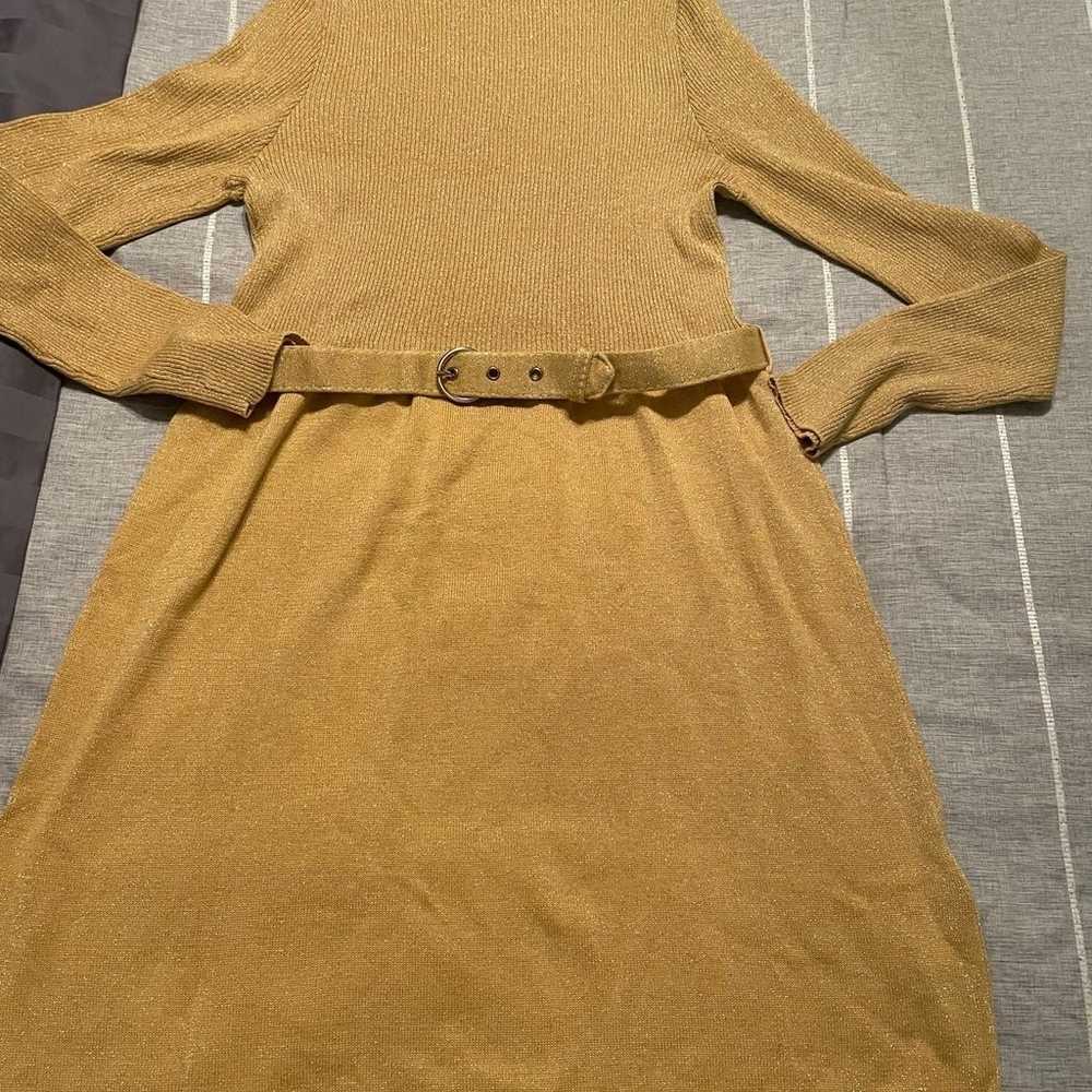 Free People Golden “French Girl” Sweater Dress La… - image 3