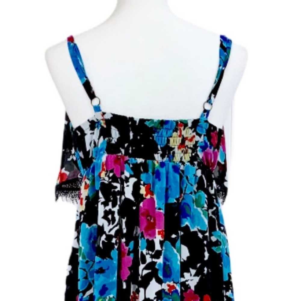 Torrid Women's Maxi Dress Blue Floral Lace Trim B… - image 9