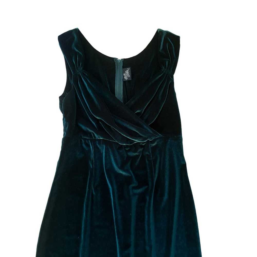 XL Rock Steady Lady Long Song Green Velvet Dress … - image 2