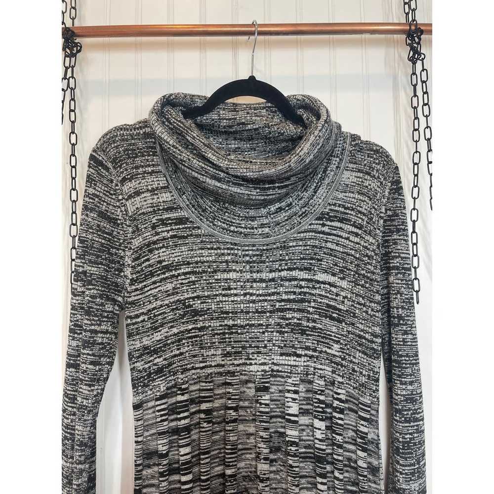 Calvin Klein Sweater Dress Black Turtle Neck Plea… - image 3