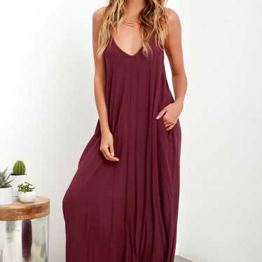 Lulu's Maxi Burgundy Dress - Gem