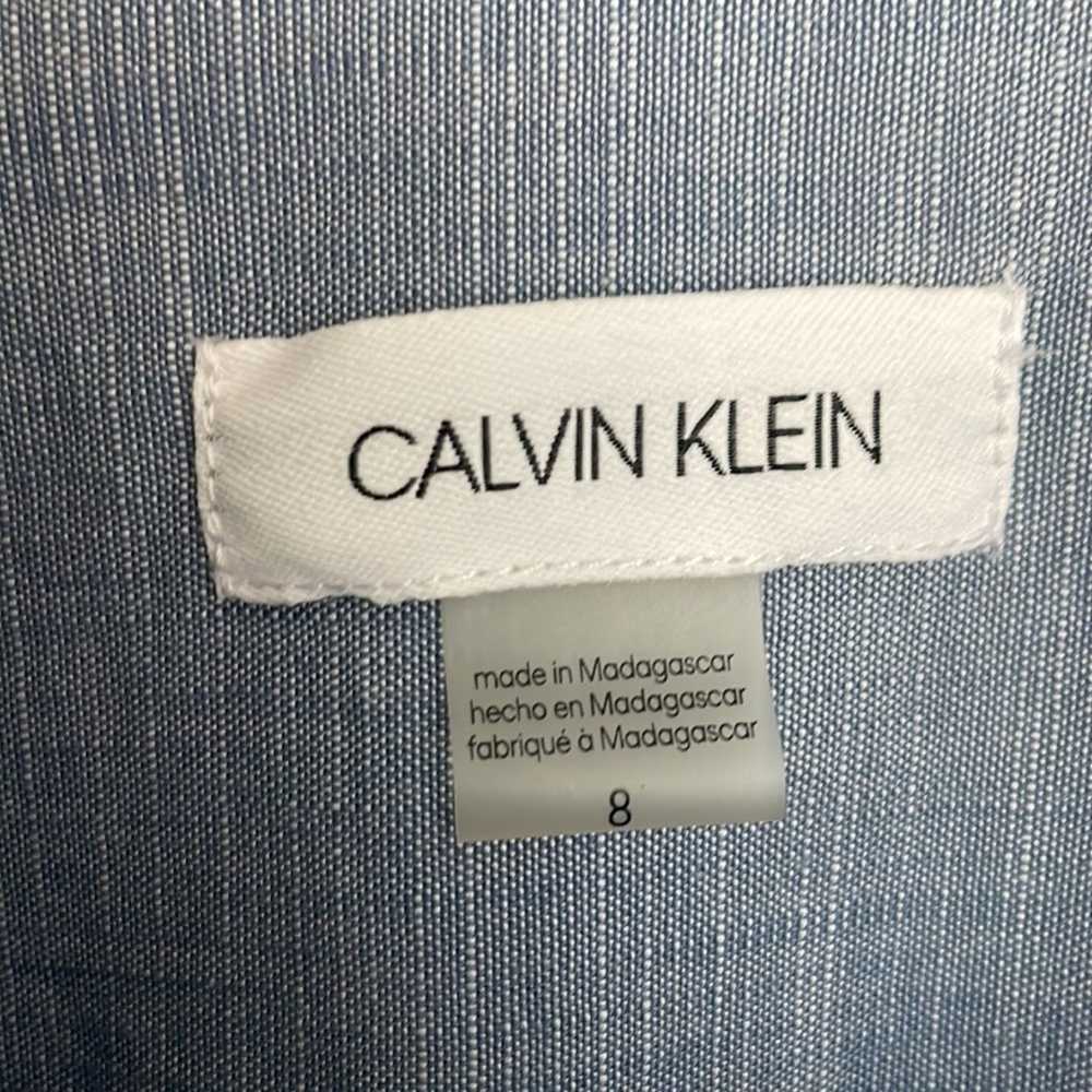 Calvin Klein Women’s Chambray Shirt Dress Blue 8 - image 3
